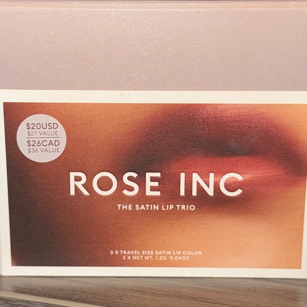ROSE INC NIB THE SATIN LIP TRIO
